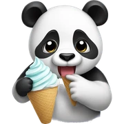 Panda eating ice cream sticker