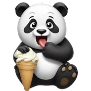 Panda eating ice cream sticker