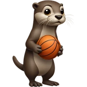 Otter playing basketball  sticker