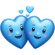 2 happy blue hearts sticker