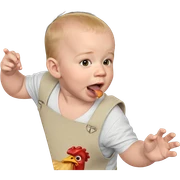 boy with chicken and tongue sticker