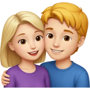 Girl and boy kissing sticker