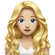 a girl with long blonde hair blue eyes sticker