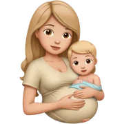 Pregnent woman with baby sticker