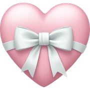 Pastel pink heart with white bow sticker