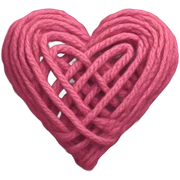 Knitting heart sticker