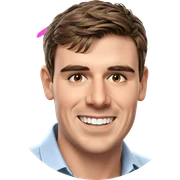 smiling boy portrait with brown hair sticker