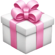 White and pink gift package  sticker