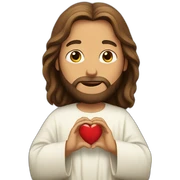 Jesus shows heart with hands sticker