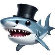 Shark with a top hat sticker