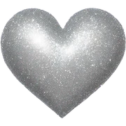 Silver glittery heart sticker