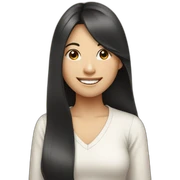 asian girl with long hair smiling sticker