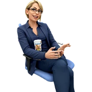 blonde girl in office setting sticker