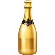 golden champagne bottle sticker