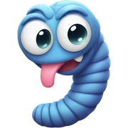 Cute worm sticker