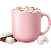 Light Pink mug of hot chocolate with marshmallows  sticker
