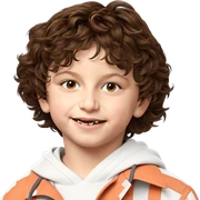 happy boy with brown hair sticker