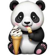 Panda eating ice cream sticker