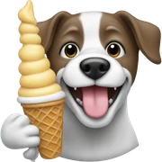 Dog eating Ice Cream sticker