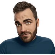 male portrait with facial hair sticker