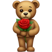 Teddy Bear holding a red rose  sticker