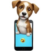 Dog with phone  sticker