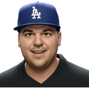 smiling man in baseball cap sticker