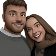 smiling couple outdoors at night sticker