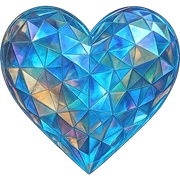 heart with a prismatic glass texture, digital illustration, no background sticker