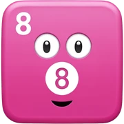 Pink square shaped character with a means it's numberblocks eight sticker