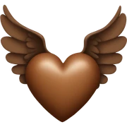 brown heart with wings sticker