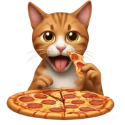 cat eating pizza sticker