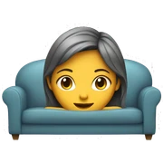 A girl on a sofa sticker