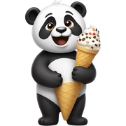 Panda eating ice cream sticker