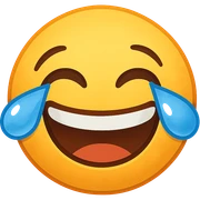 laughing face emoji with tears, expressive and fun sticker