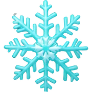 A delicate turquoise snowflake with white accents, glowing softly, floating in a wintery scene. sticker
