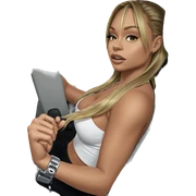 blonde girl in car interior sticker