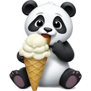 Panda eating ice cream sticker