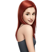 smiling girl with long red hair sticker