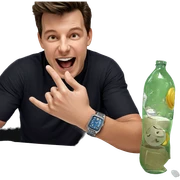 confident boy with a watch sticker