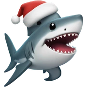 Santa shark sticker