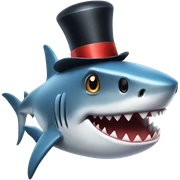 Shark with a top hat sticker