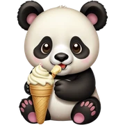 Panda eating ice cream sticker