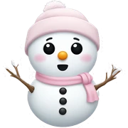 Cute white and light pink snowman sticker