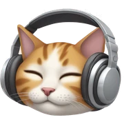 Cat wearing headphone is sleeping sticker