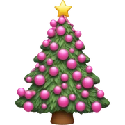 Pink Christmas tree sticker