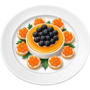 Plate of ankimo with uni and caviar  sticker