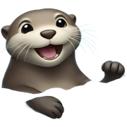 Happy otter playing in water sticker