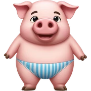 Pig wearing a bikini  sticker