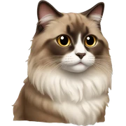brown ragdoll cat sticker